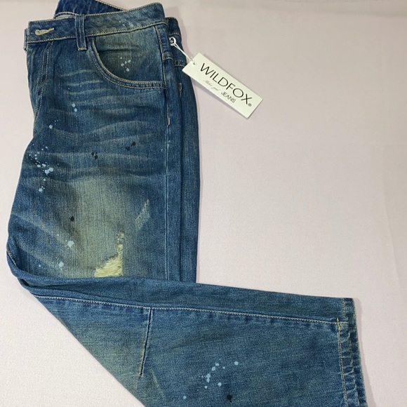 Wildfox cropped paint splatter distressed jeans - Picture 6 of 15